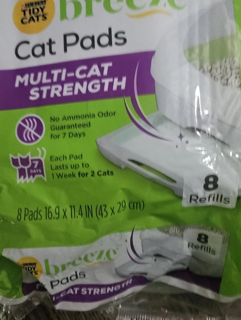 Purina Litter Tidy Cat Breeze Pellets 7 lb Bag 8 Refill Cat Pads